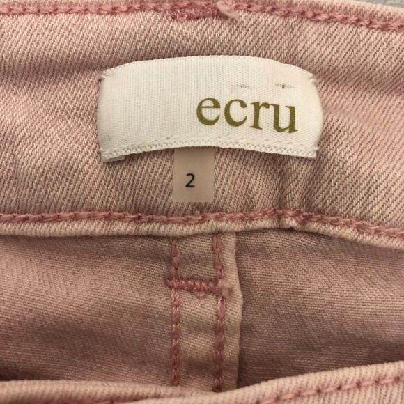 Ecru style Pale Pink cut off raw hem hi-rise jeans size 2 - Picture 3 of 7